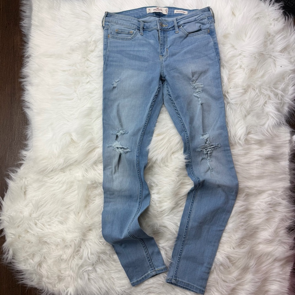 Hollister Light Blue Distressed Skinny Jeans